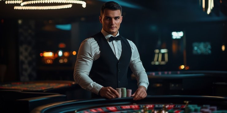 Live casino table with multi-camera feed